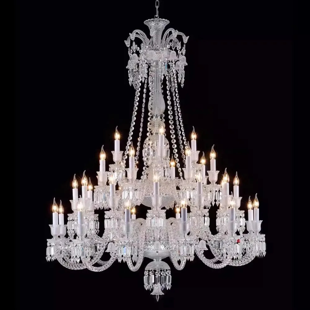 lustre en cristal transparent pour un éclairage élégant et raffiné - vue 2 sur 30