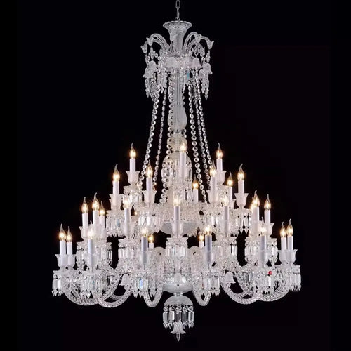 lustre en cristal transparent pour un éclairage élégant et raffiné - vue 2 sur 30