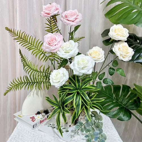 décoration florale en soie avec roses et branches pour fêtes - vue 5 sur 14