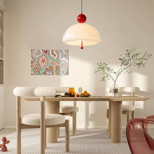 lustre rétro médiéval en verre crème pour intérieur élégant - vue 3 sur 11
