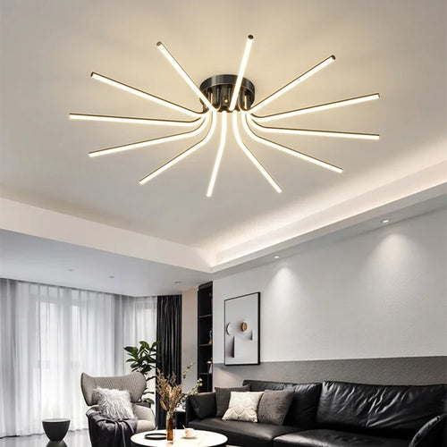 plafonnier led moderne avec télécommande pour décoration intérieure - vue 5 sur 12