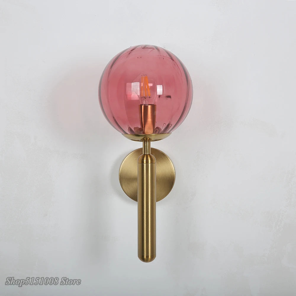 Applique nordique chambre moderne à côté de boule de verre applique murale LED luminaire applique éclairage salle de bain miroir escalier lumière Luminaria - vue 6 sur 14