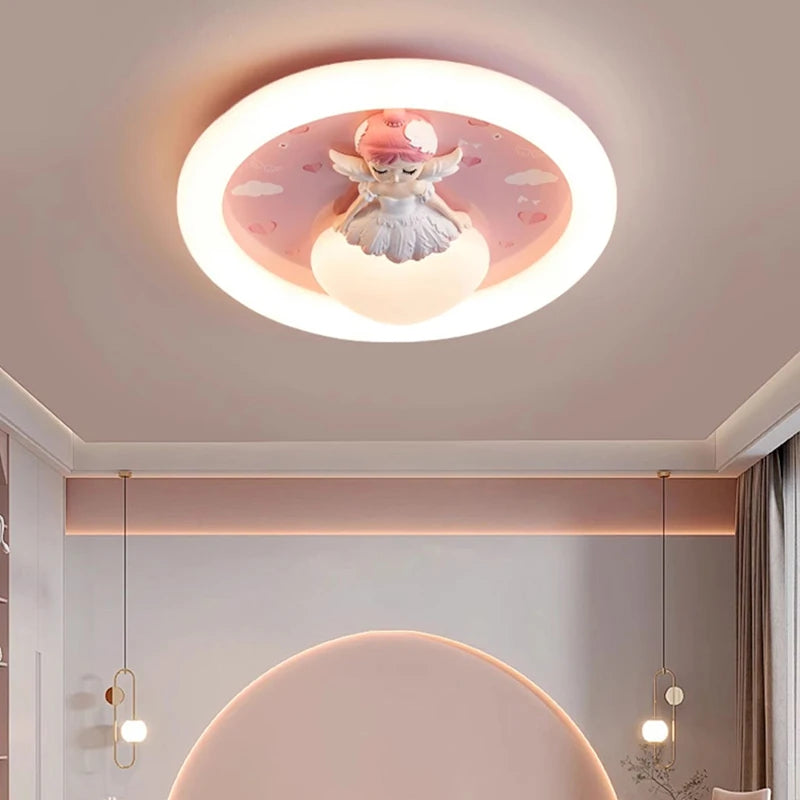Full Spectrum Children's Room Ceiling Lamp Cartoon Resin Princess Ceiling Light Kids Baby Room Bedroom Nursery School Decor 220V - vue 3 sur 8