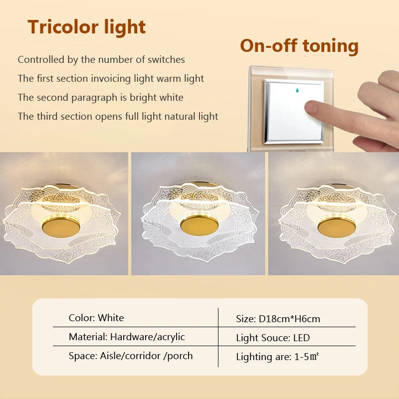 plafonnier led moderne en acrylique pour décoration intérieure - vue 12 sur 18