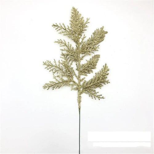 décoration de noël feuilles de pin paillettes pour bricolage couronne arbre - vue 10 sur 17