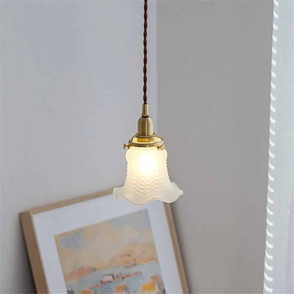 lustre loft suspension verre nordique rétro suspensions luminaire - vue 4 sur 8