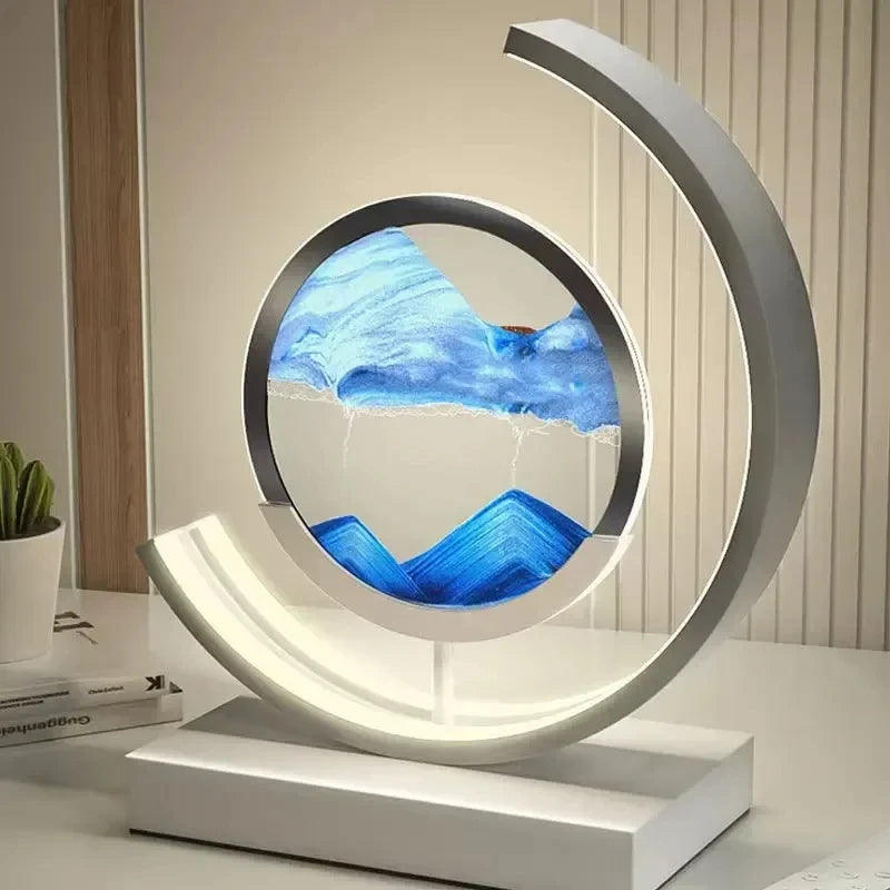 lampe à poser LED art sable pour décoration intérieure dynamique - vue 3 sur 16