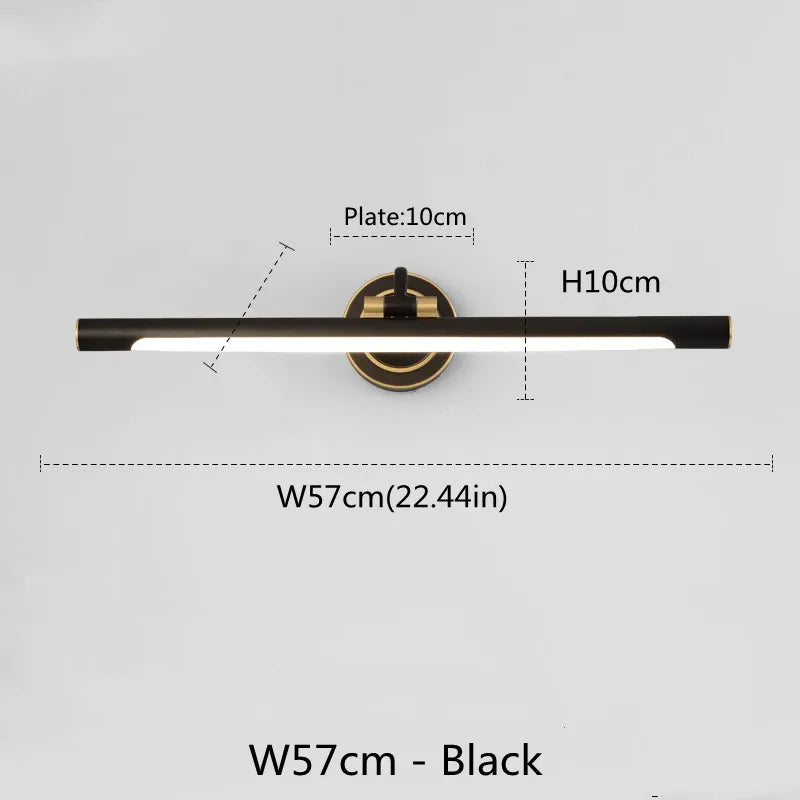 Américain Led salle de bain applique miroir lampe noir Bronze lampes de vanité pour la maison moderne intérieur appliques murales luminaire Makeu - vue 9 sur 11