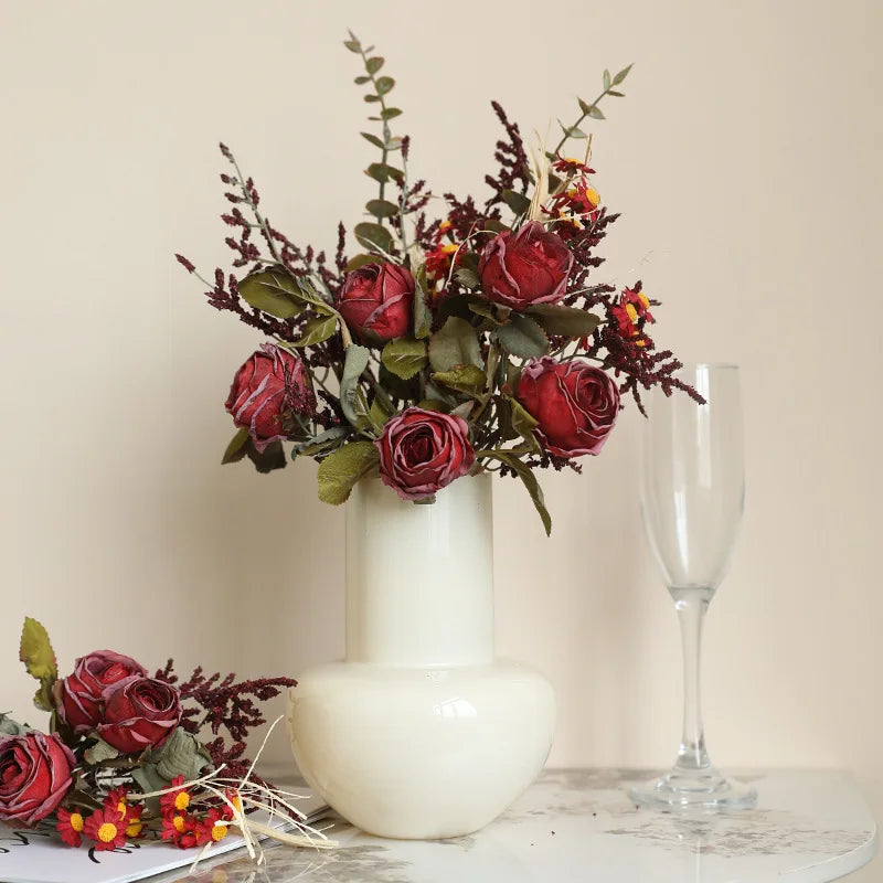 bouquet de roses simulées rétro pour décoration dHalloween - vue 5 sur 13