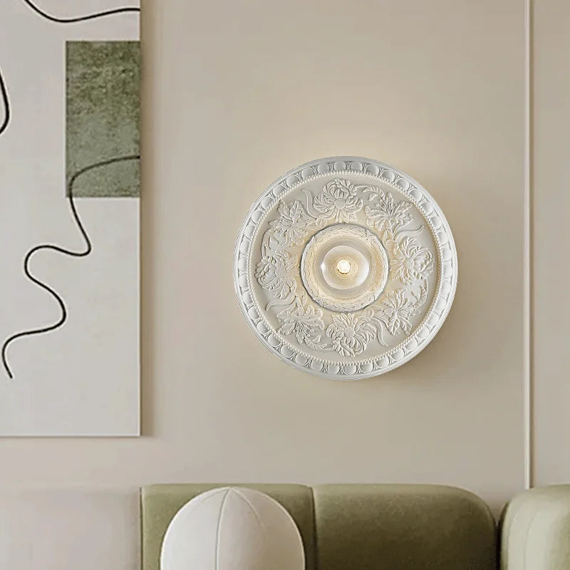 applique murale rétro haute gamme avec abat-jour en verre blanc - vue 3 sur 8