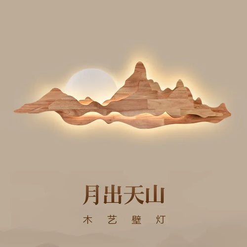 Applique murale créative Zen rétro thé en bois massif - vue 2 sur 6