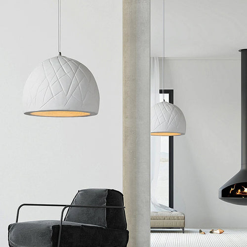 lustre led semi circulaire style wabi sabi nordique créatif - vue 3 sur 8