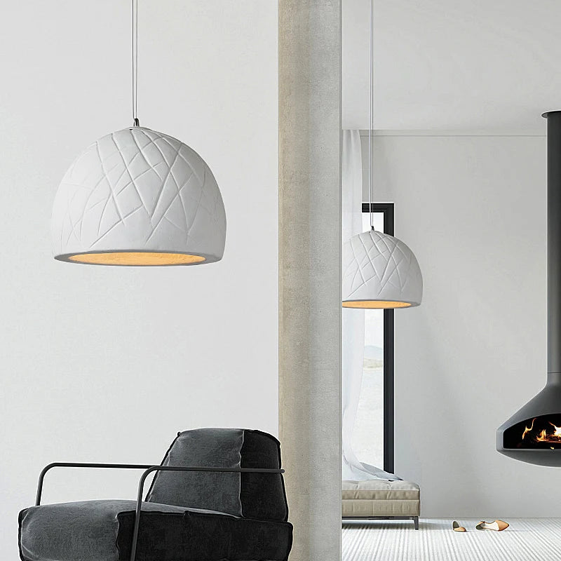 lustre led semi circulaire style wabi sabi nordique créatif - vue 3 sur 8