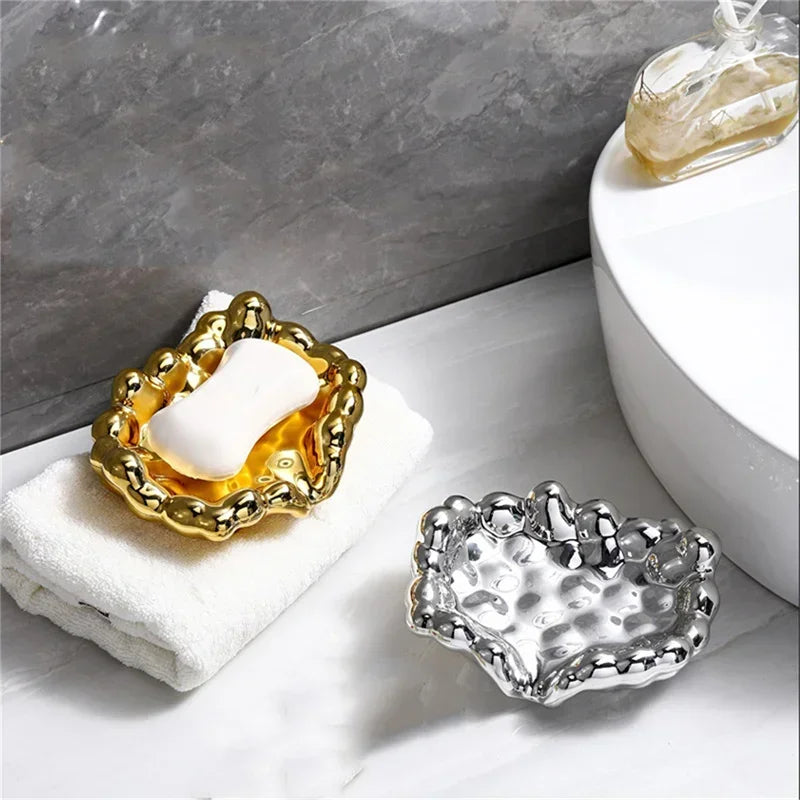 porte-savon chromé pour salle de bain accessoires tendance - vue 3 sur 7