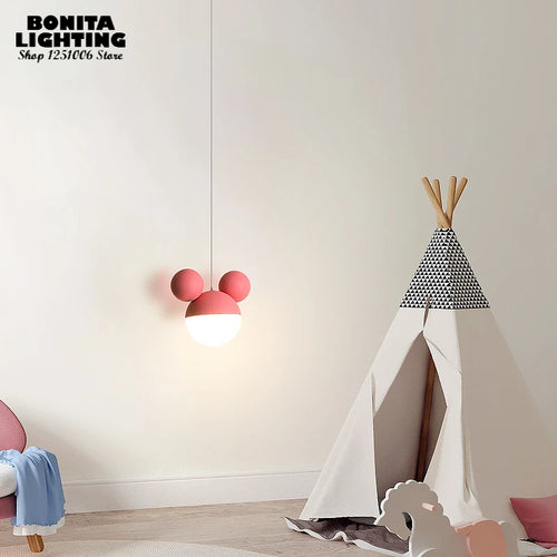 suspension créative tête de souris design moderne pour enfants - vue 6 sur 7
