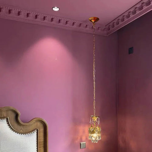 suspension dorée en cristal pour décoration intérieure élégante - vue 7 sur 7
