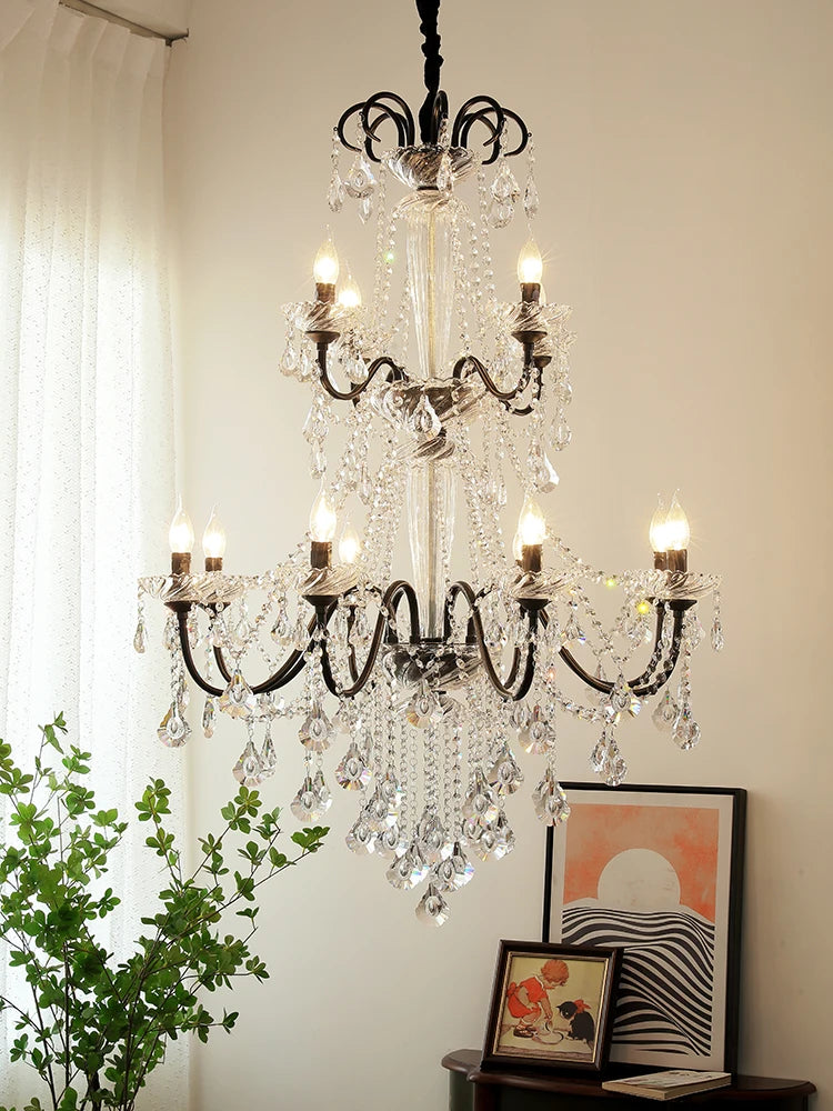 lustre vintage à LED en cristal pour un éclairage élégant - vue 2 sur 8