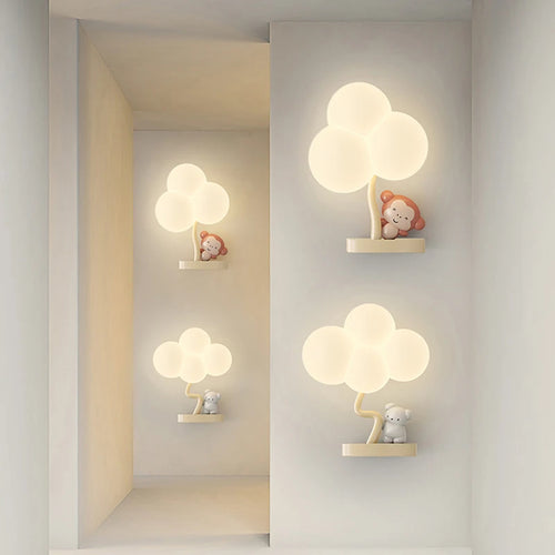applique murale créatives en forme d'ours et singe pour bébé - vue 3 sur 10
