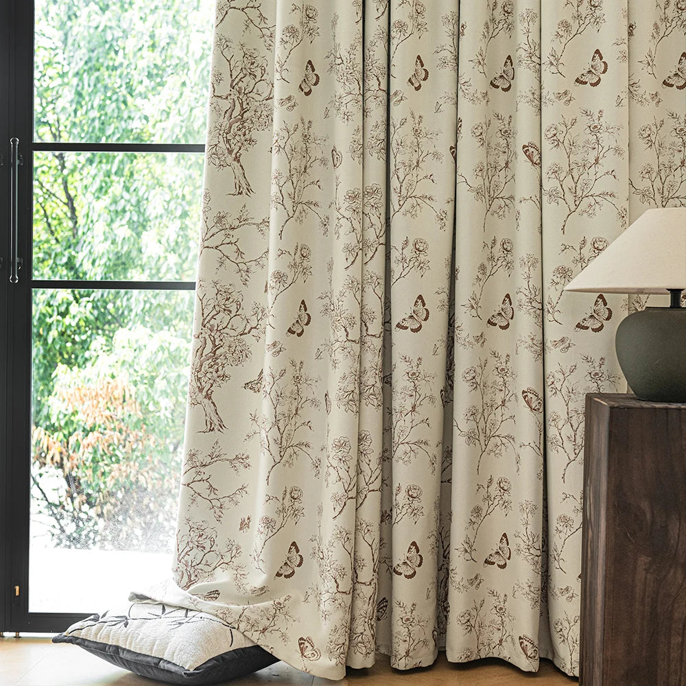 Rideau occultant floral moderne pour salon chambre - vue 1 sur 7