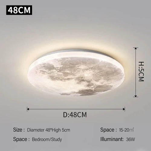 plafonnier lune créatif pour éclairage romantique dans une chambre - vue 8 sur 9