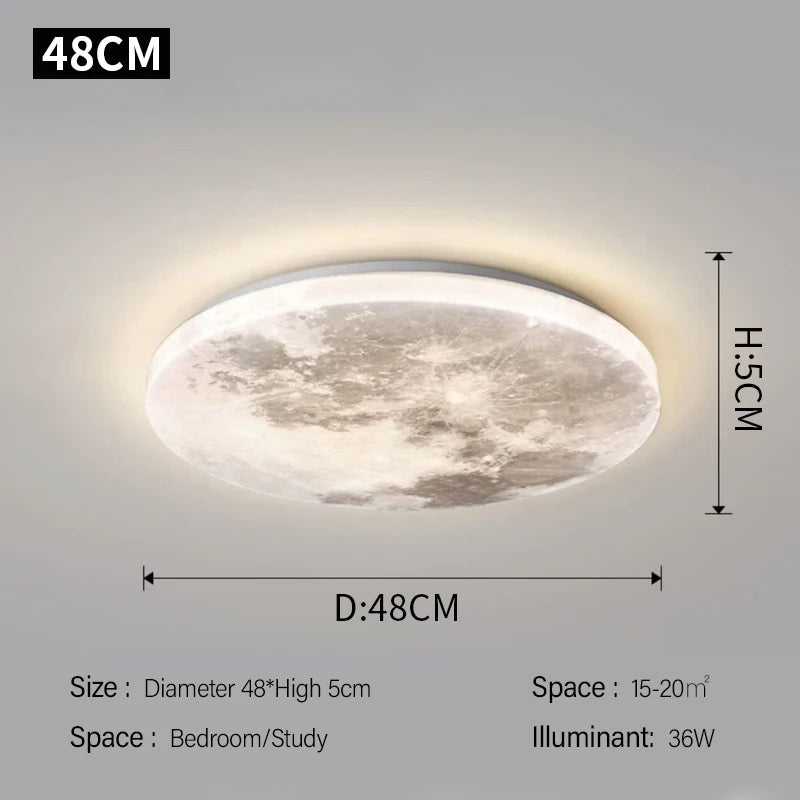 plafonnier lune créatif pour éclairage romantique dans une chambre - vue 7 sur 9