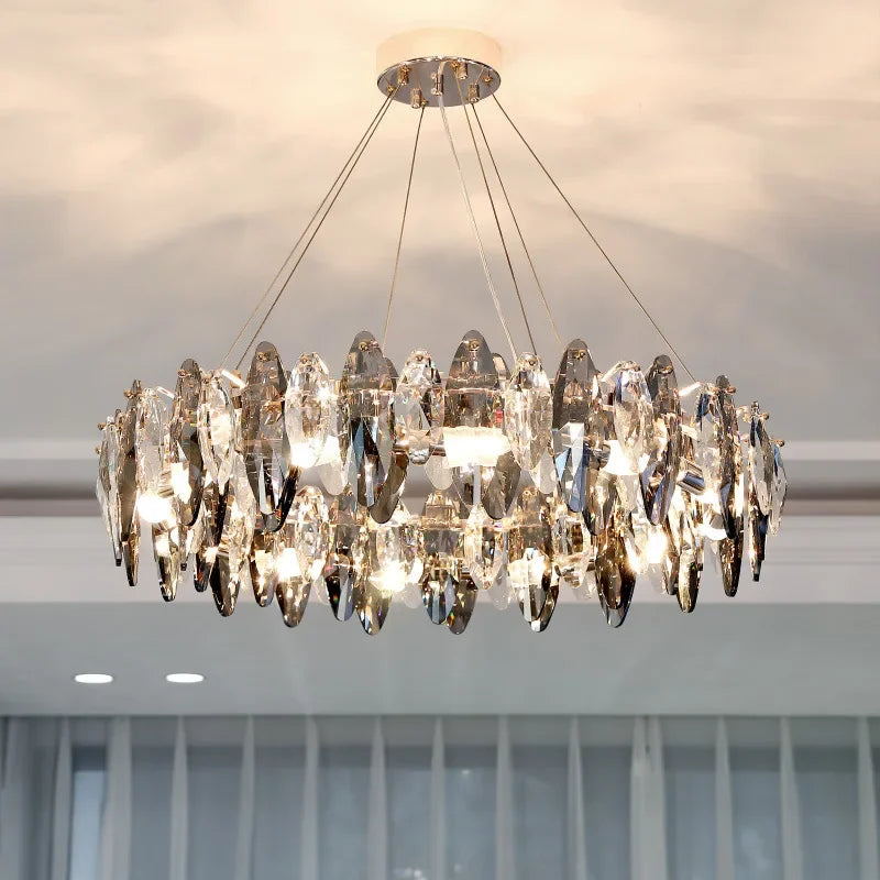 lustre moderne en cristal pour décoration intérieure élégante 2024 - vue 2 sur 13