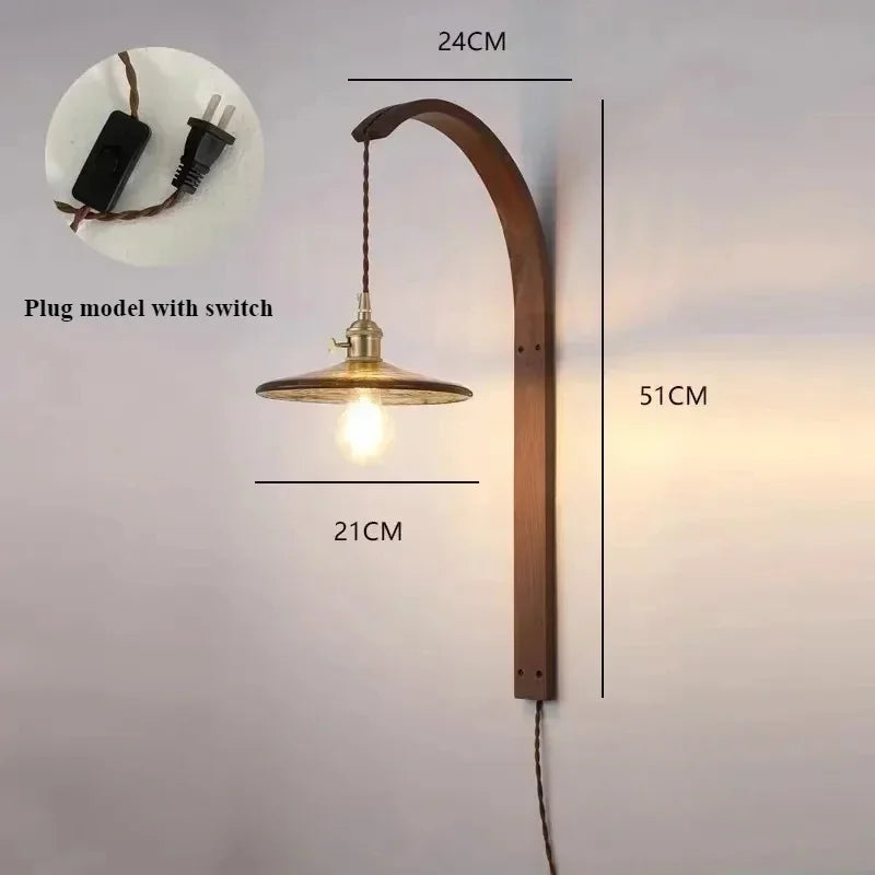 lampe moderne en bois de noyer avec lumière led décorative - vue 14 sur 21