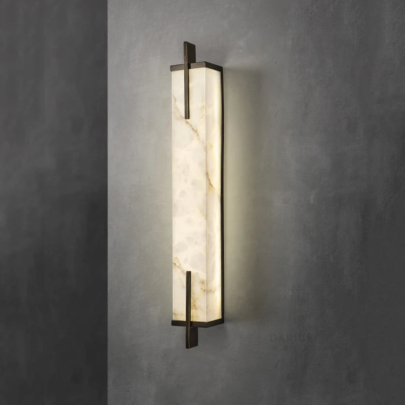 Applique murale Led en laiton doré et marbre - vue 3 sur 8