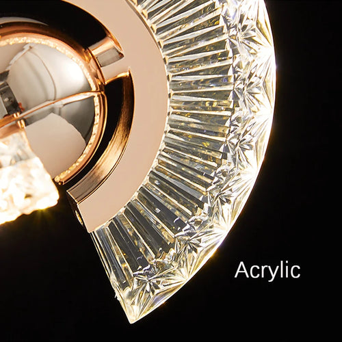 lustre nordique en cristal acrylique avec éclairage led - vue 6 sur 7