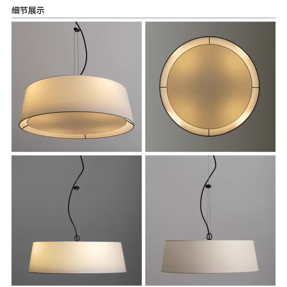 lustre lin moderne minimaliste chinois suspension japonais wabi-sabi - vue 3 sur 8