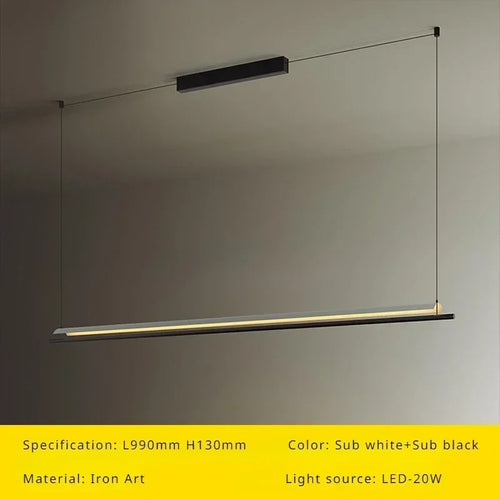 lustre suspendu moderne nordique éclairage design long et simple - vue 12 sur 12