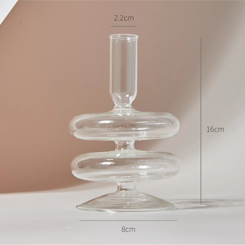 bougeoir en verre transparent décoration intérieure moderne nordique - vue 24 sur 31
