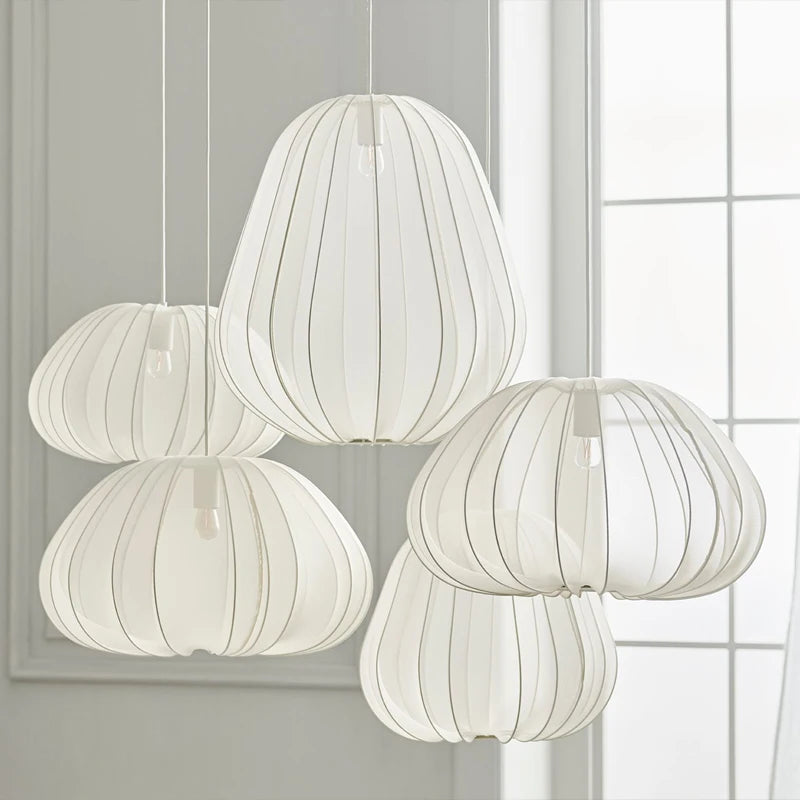 SANDYHA Moderne Nordique Lustre Tissu Lanterne Chambre Suspension Salon Salle À Manger Intérieur Décor À La Maison Chevet Restaurant - vue 5 sur 12