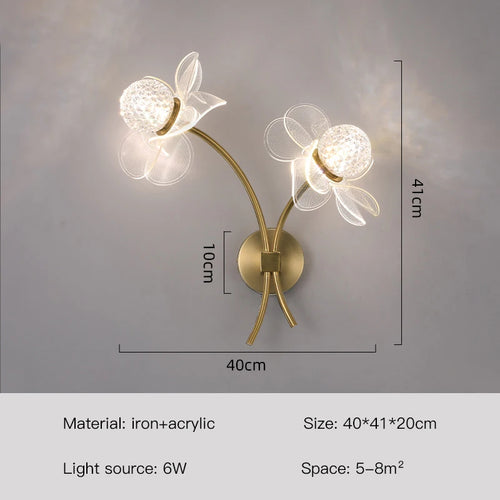 applique murale fleur pour éclairage doux et décoratif - vue 9 sur 16