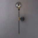 applique murale led moderne en fer avec boule de verre décorative