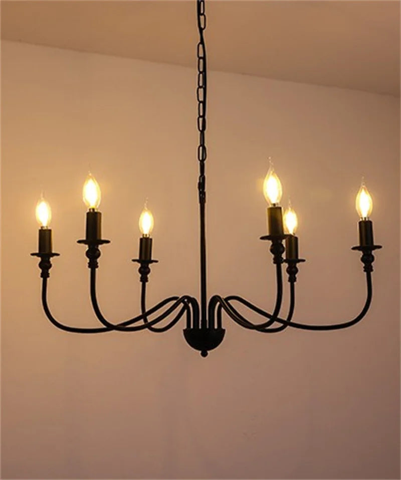lustre en fer noir avec éclairage led pour intérieur moderne - vue 6 sur 6