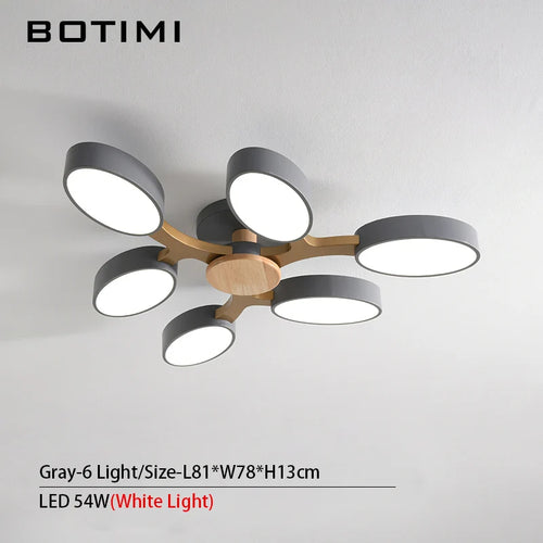 plafonnier LED gris en forme d'arbre - vue 10 sur 32