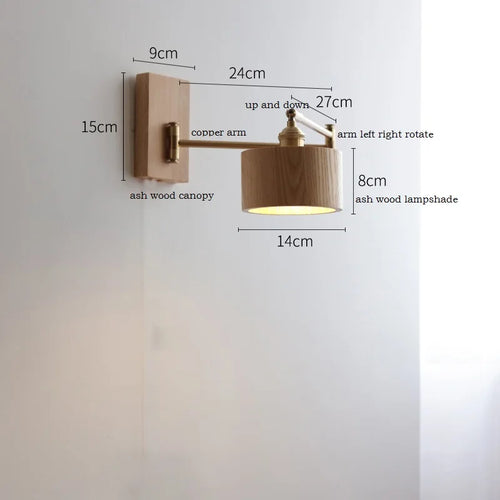 Applique murale LED en bois de frêne et de noyer - vue 19 sur 23