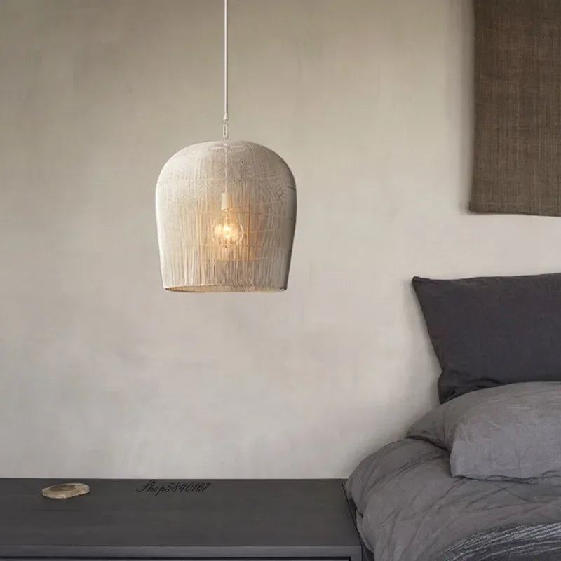 suspension style japonais rotin fait main - vue 5 sur 14