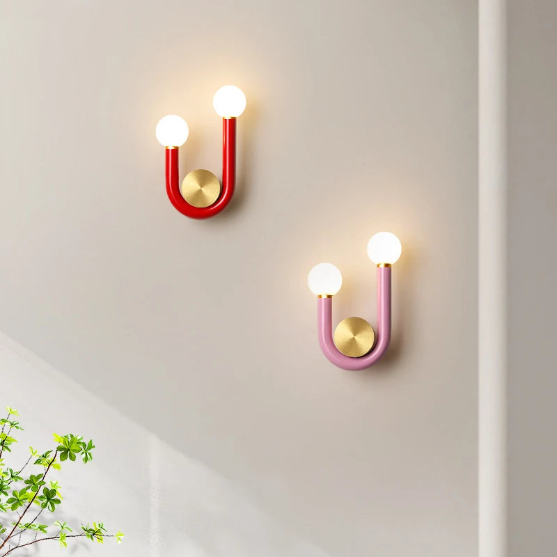 applique murale artistique en métal avec tube en u pour éclairage intérieur - vue 2 sur 11