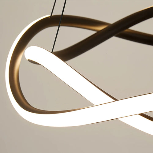 lustre à anneau géométrique led design simple créatif en aluminium - vue 6 sur 12