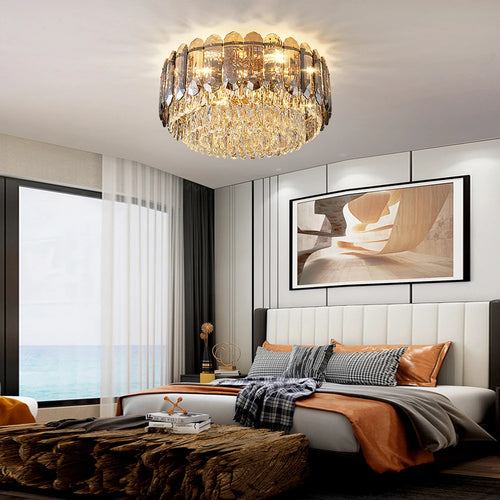 plafonnier led smokey gris luxe moderne déco intérieur salon collection 2023 - vue 7 sur 28