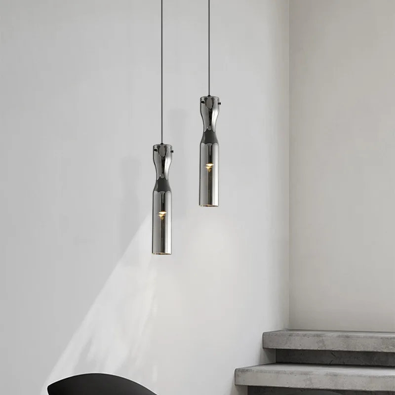 suspension moderne à led en verre pour intérieur réglable