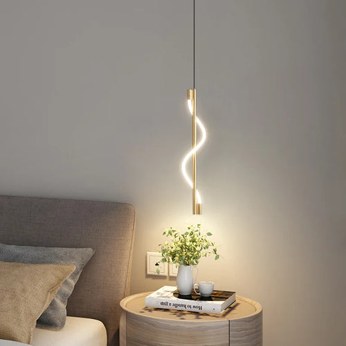 suspension en spirale luxe avec télécommande gradation led - vue 2 sur 8