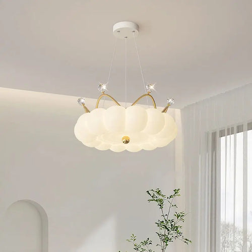 lustre moderne led avec suspension couronne option télécommande - vue 5 sur 12