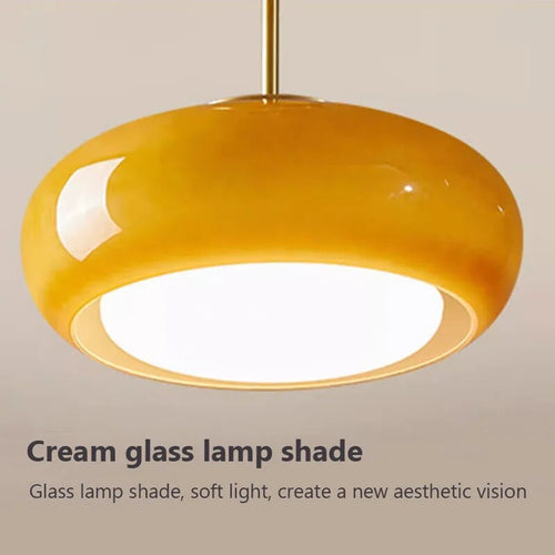 Lustre verre laiton antique orange médiéval - vue 7 sur 16