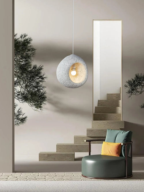 suspension led nordique wabi sabi simple et créative personnalisée - vue 3 sur 10