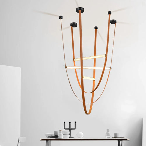 suspension tube de verre led créative minimaliste postmoderne - vue 2 sur 14