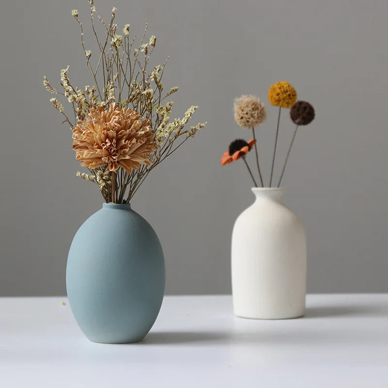 vase en céramique pour fleurs sèches décoration nordique créative - vue 3 sur 10