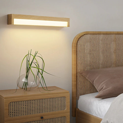 lampe de chevet rétro à grain de bois pour divers usages - vue 2 sur 10